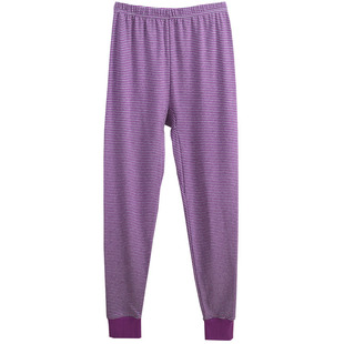 老太太纯棉秋裤女宽松不勒腿睡裤奶奶老式高腰深裆线裤100%棉毛裤