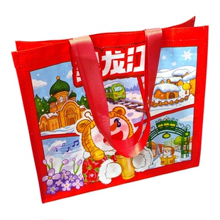 超可爱卡通大容量防水编织覆膜购物袋环保超市手提袋收纳袋单肩包