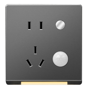 86型五孔插座带人体感应地脚灯嵌入式过道楼梯踏步夜晚led小夜灯