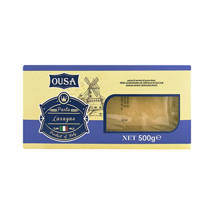 进口欧萨意大利千层面片500g家用薄宽面皮肉酱意粉芝士意面速食皮