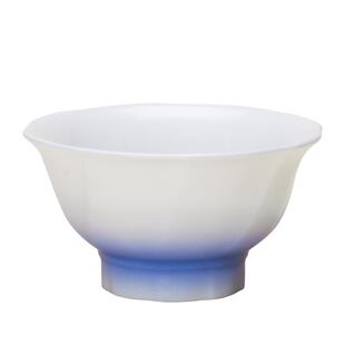 椋木蓝染花口糖水碗骨瓷小碗汤碗甜品碗家用中式高足甜水碗冰淇淋