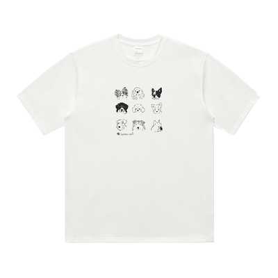 男道250G美式小狗印花短袖T恤男夏季新款索罗娜宽松百搭半袖上衣