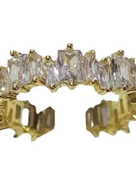 超闪锆石戒指小众轻奢食指戒子