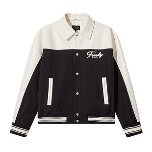 卡宾男装 刺绣阔版夹克秋冬上衣时尚潮流潮牌美式复古拼接外套