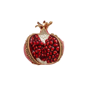 欧美创意设计珐琅水果石榴胸针复古女士高档西服大衣装饰配饰胸花