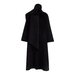 【商场同款】AUM噢姆2025年冬季新款羊绒混纺双面呢斗篷式大衣女