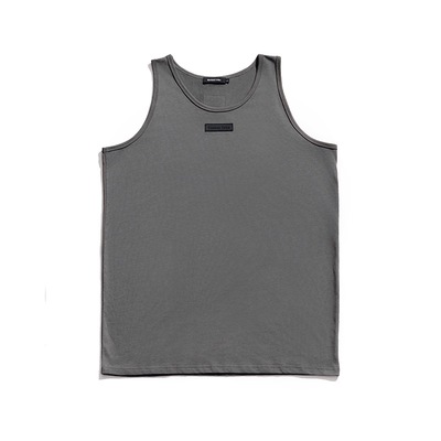 Blessed Folks夏季重磅纯棉胶标logo美式圆领休闲健身运动背心