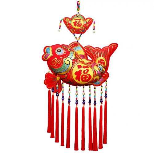 新款中国结鱼挂件特色名族风春节挂饰大号年年有余新年装饰对联