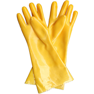 工业耐强酸碱浸塑手套油烟机火碱清洗专用电镀耐油防滑橡胶加长厚