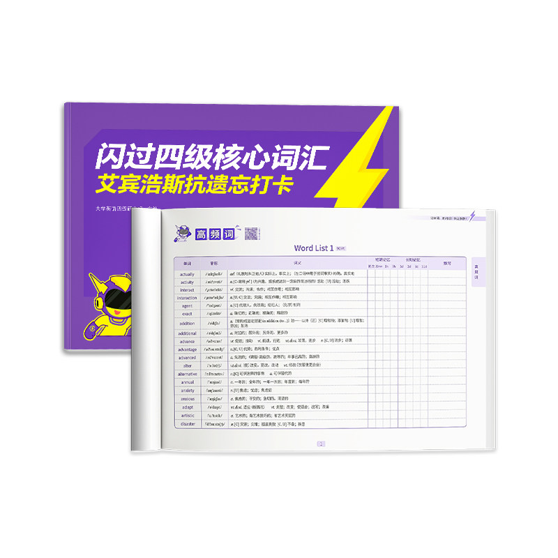 【闪过官方店】备考2026.12四级词汇闪过打卡本迷你书大学英语四级词汇单词口袋书默写本大纲核心词汇掌中宝高频词乱序版复习资料