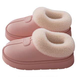 孕妇防水棉拖鞋女秋冬季外穿防滑2025新款加绒加厚保暖包跟棉鞋女