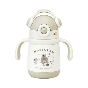 贝易音乐家儿童保温杯吸管杯婴幼儿学饮杯宝宝保温水杯6个月以上