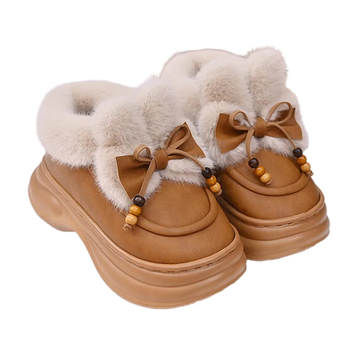 2025年新款室内家居棉拖鞋女款秋冬季外穿增高防滑毛绒保暖棉鞋女