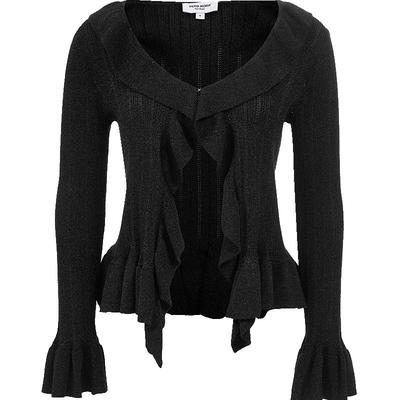 VeroModa亮丝荷叶边针织衫