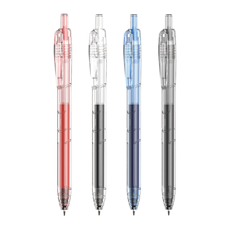 【新品】点石制笔官方店巨能刷机甲刷题黑笔速干双珠顺滑0.5按动中性笔简约学生考试大容量红蓝圆珠水笔0185S