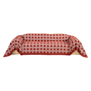 新年沙发盖布装饰冬季毛绒盖巾沙发套红色乔迁节日喜庆氛围感套罩