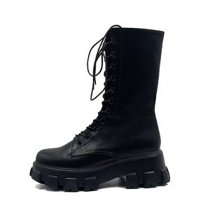 白色马丁靴夏季薄款女透气潮酷ins英伦风小个子厚底中筒靴子夏款