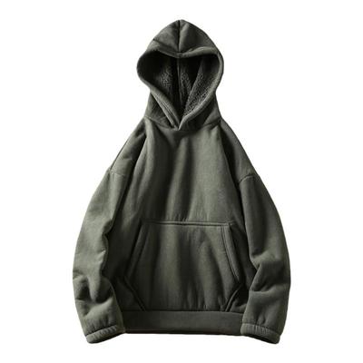 加绒加厚摇粒绒连帽套头卫衣