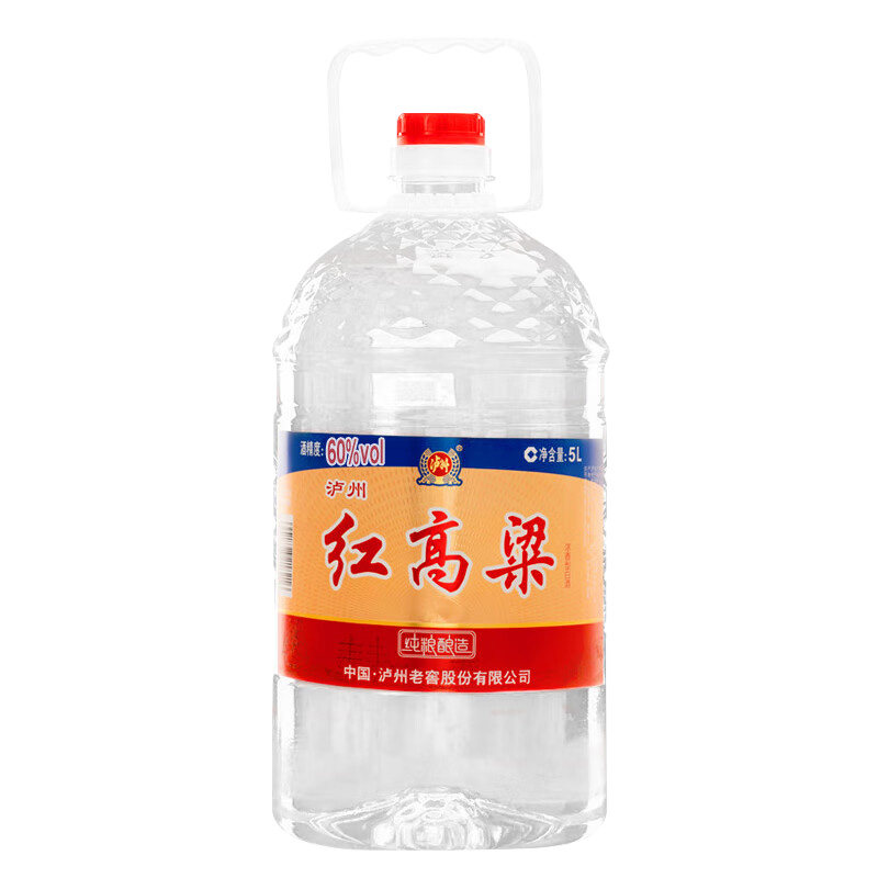 泸州红高粱浓香型白酒60度5L桶装