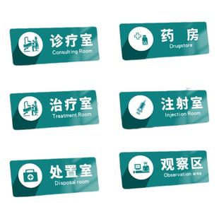 诊所用品大全诊室医院科室牌亚克力门牌定制外科口腔牙科门诊中药医室标识美容院清洗治疗消毒室医疗废物标贴