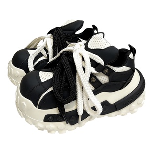 复古擦色做旧轮胎底老爹鞋女2026早春新款松糕厚底增高休闲运动鞋