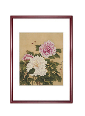 雪青国画牡丹十二白描底稿花鸟