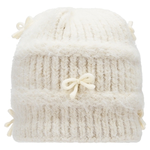 热风女士帽子2025年冬季新款蝴蝶结时尚毛线帽芭蕾风韩系毛线帽子