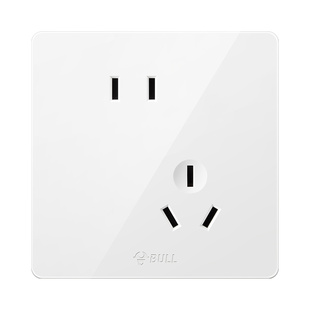 公牛86型斜五孔开关墙壁电源插座5孔二三插面板家用暗装墙上墙插