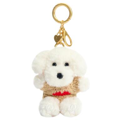 Hazzys哈吉斯多色小狗公仔搭配挂件时尚毛绒钥匙扣包包配件