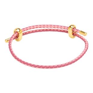 2.5MM双向可调节手链绳皮绳穿3D硬黄金珠子本命年红绳男女款手绳