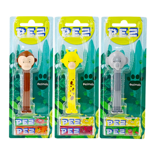 PEZ皮礼士糖 夏季宠物系列儿童益智零食硬质水果味糖果机玩具礼物