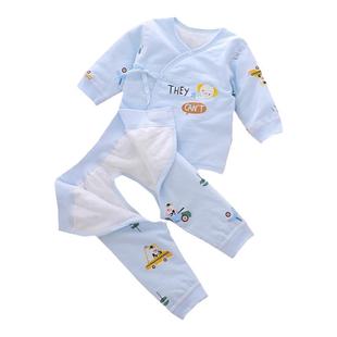 新生婴儿衣服春秋薄棉保暖夹棉冬款分体冬装棉袄初生宝宝棉衣套装