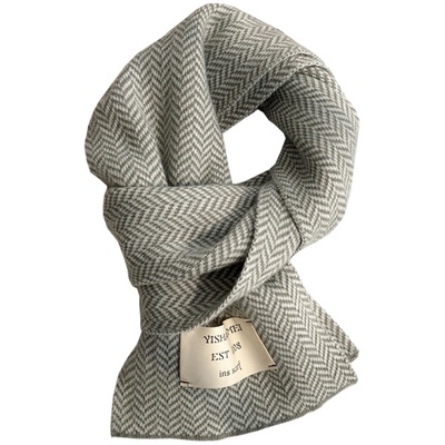 咖啡牛奶甜 韩版ins保暖加厚细毛线针织学生情侣款围巾女冬季围脖