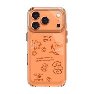 BKPP手绘签名适用苹果17手机壳iPhone16promax以爱15新款14同款13mini周边12简约11女生x个性xr套xs外8/7/air