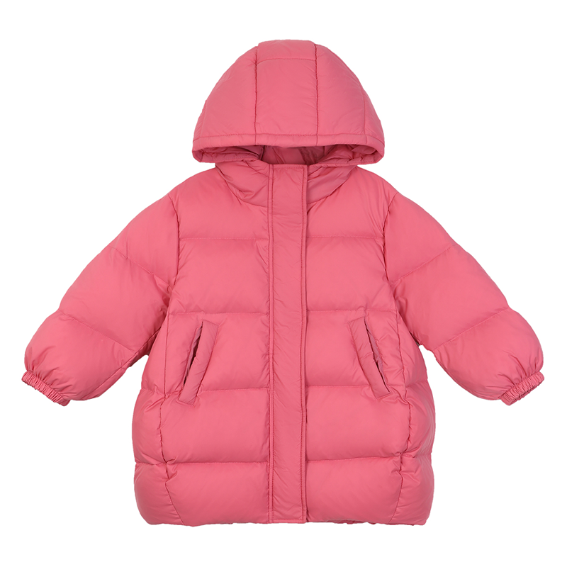 小O宝Okids童装女宝宝造型羽绒服草莓熊中长款2025冬季新儿童外套