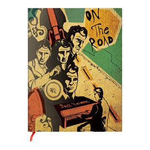 paperblanks佩兰克复古日记本子记事手账笔记本文艺精致杰克凯鲁亚克在路上插画创意软皮书系列色彩欧式