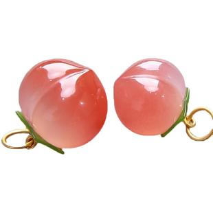 天然粉盐源玛瑙小桃子吊坠貔貅平安扣小柿子兔子草莓猫爪水晶手链