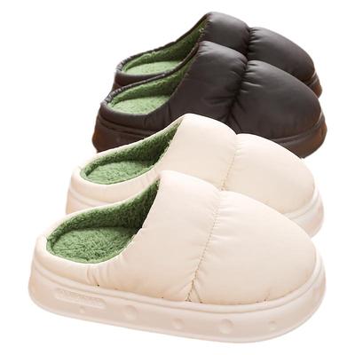 买一送一防水棉拖鞋女冬室内家居