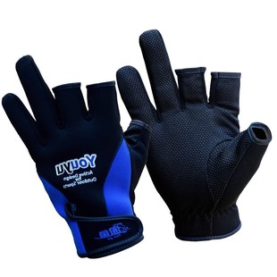 钓鱼手套三指垂钓专用竞技耐磨透气矶钓海钓秋冬防滑手套钓鱼用品