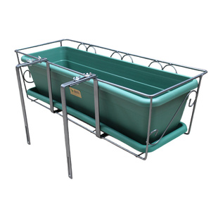 挂钩可调节阳台栏杆挂式花架碳钢加粗翠筠pp树脂花盆耐用高品质