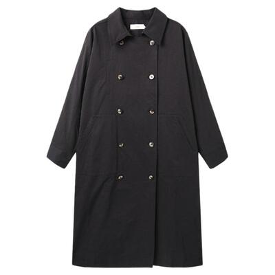 西町村屋韩系风外套女装2025秋季新款结构设计廓形风衣XHAC10140