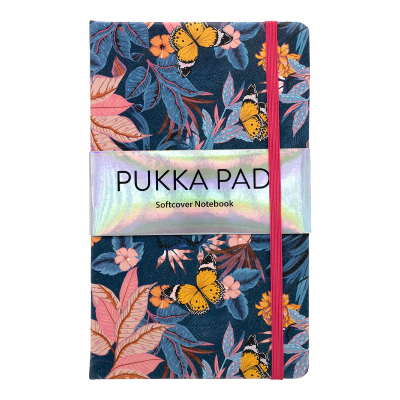 英国普卡花开A5绑带式硬皮笔记本