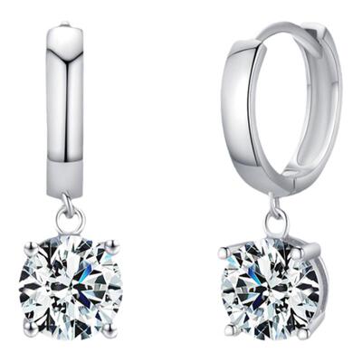 摩典莫桑钻925纯银优雅灵动耳环