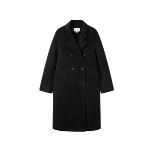 [100%绵羊毛]TKY SHOP老钱风长款羊毛大衣女冬新款双排扣毛呢外套