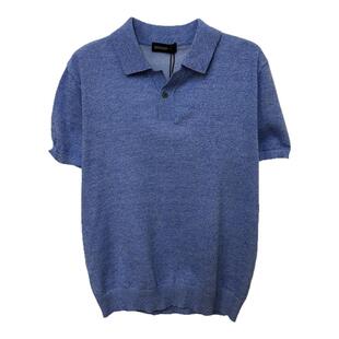 老钱风冰丝短袖POLO衫男款棉纱针织衫透气翻领单粒扣设计半袖上衣