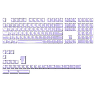 果冻紫透光键帽PC材质个性OEM高度紫色透明机械键盘狼蛛F98Pro