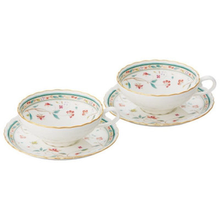 日本Noritake则武Hanasarasa花更纱骨瓷咖啡茶杯咖啡对杯茶壶礼盒