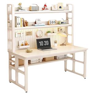 书桌书架一体桌卧室台式电脑桌简约现代学生家用学习写字台实木桌