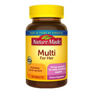 NatureMade女士复合维生素女性综合多维成人提高免疫力补钙铁90粒