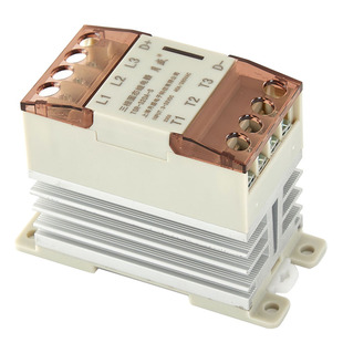 热卖月盛三相无触点卡扣一体式导轨固态继电器卡轨安装自带散热片